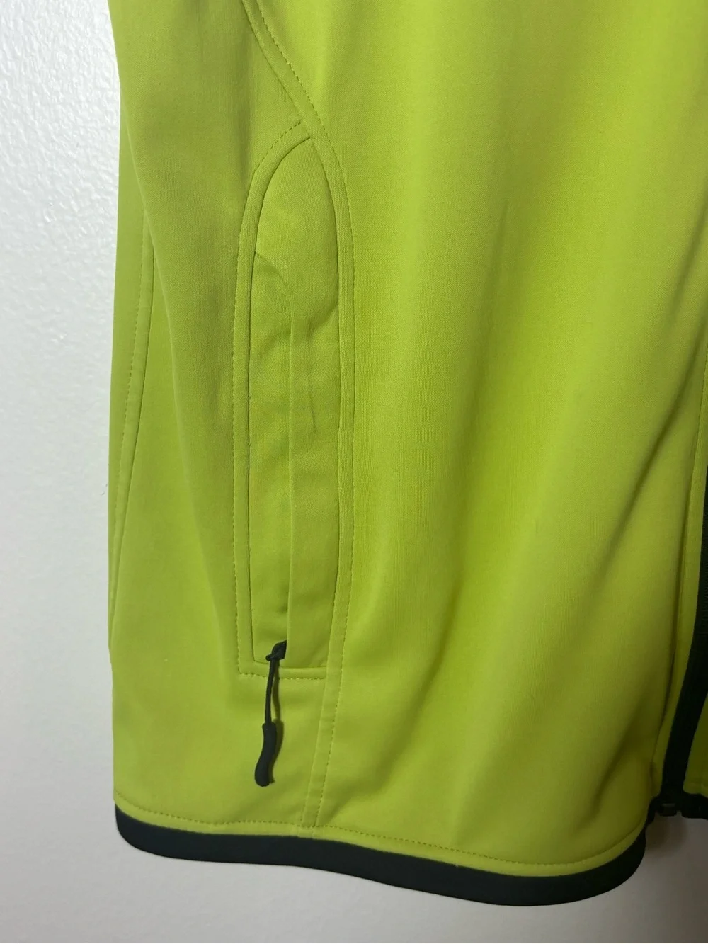 Zero Restriction Mens Golf Vest Lime Green Black Full Zip Softshell Size Large